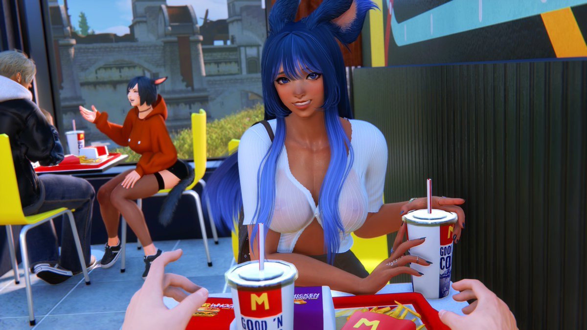 Blue_Bnnuy's tweet photo. Spilt her drink on her shirt... 🥤 https://t.co/GfdRq0Ru8u