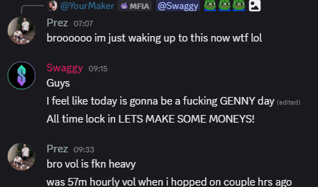 SolanaSwaggy's tweet photo. Day 224 - Made 50 SOL! LETS FUCKING GO! I woke up today and saw Paid going from $10M -> $50M, I basically woke up with a smile cause I knew it would be A GENNY DAY! I was right, even called it on my dc 😭 Todays trading reminded me a lot of the CCM meta where I made most of the P, trenched for 9h. GOD BLESS! 💙🙏