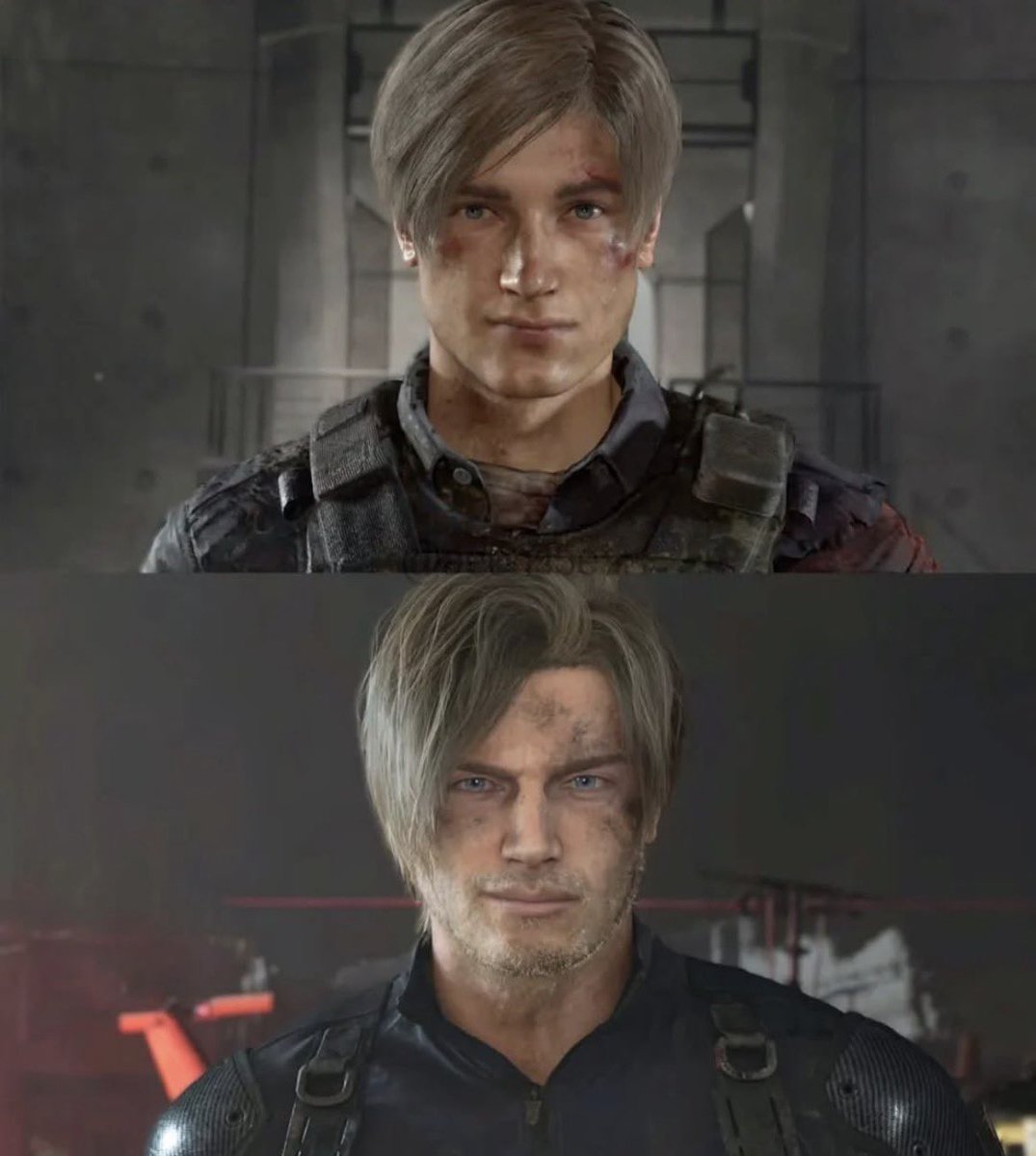 rpdclover's tweet photo. leon really be looking like he hadn’t showered in 28 years… https://t.co/3C8RWwuwXr