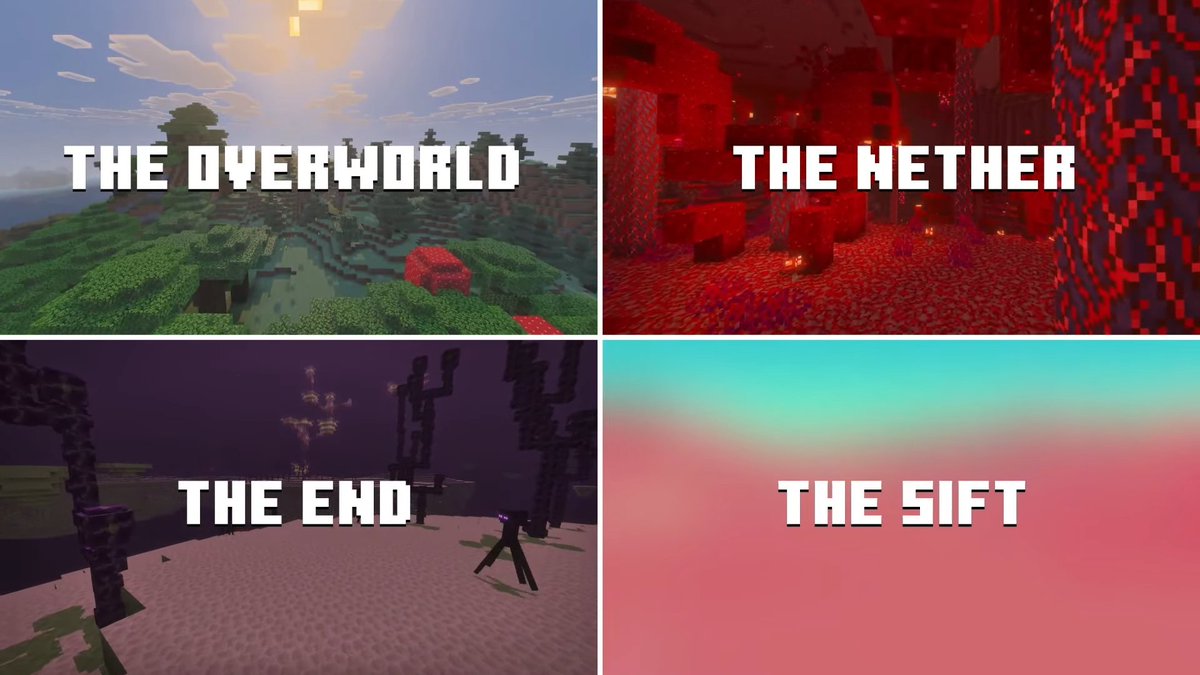 abc_kuma1025's tweet photo. あぁぁぁぁ！！！！
Minecraftの4つ目のディメンション「The Sift」がJava版/統合版で実装されることが正式に発表されました！！
ディメンションの新規追加は、ジ・エンド以来約15年ぶりとなります！！
来年、実装予定らしいから楽しみだね！
#Minecraft
#MinecraftLIVE https://t.co/sslAaB3JDP