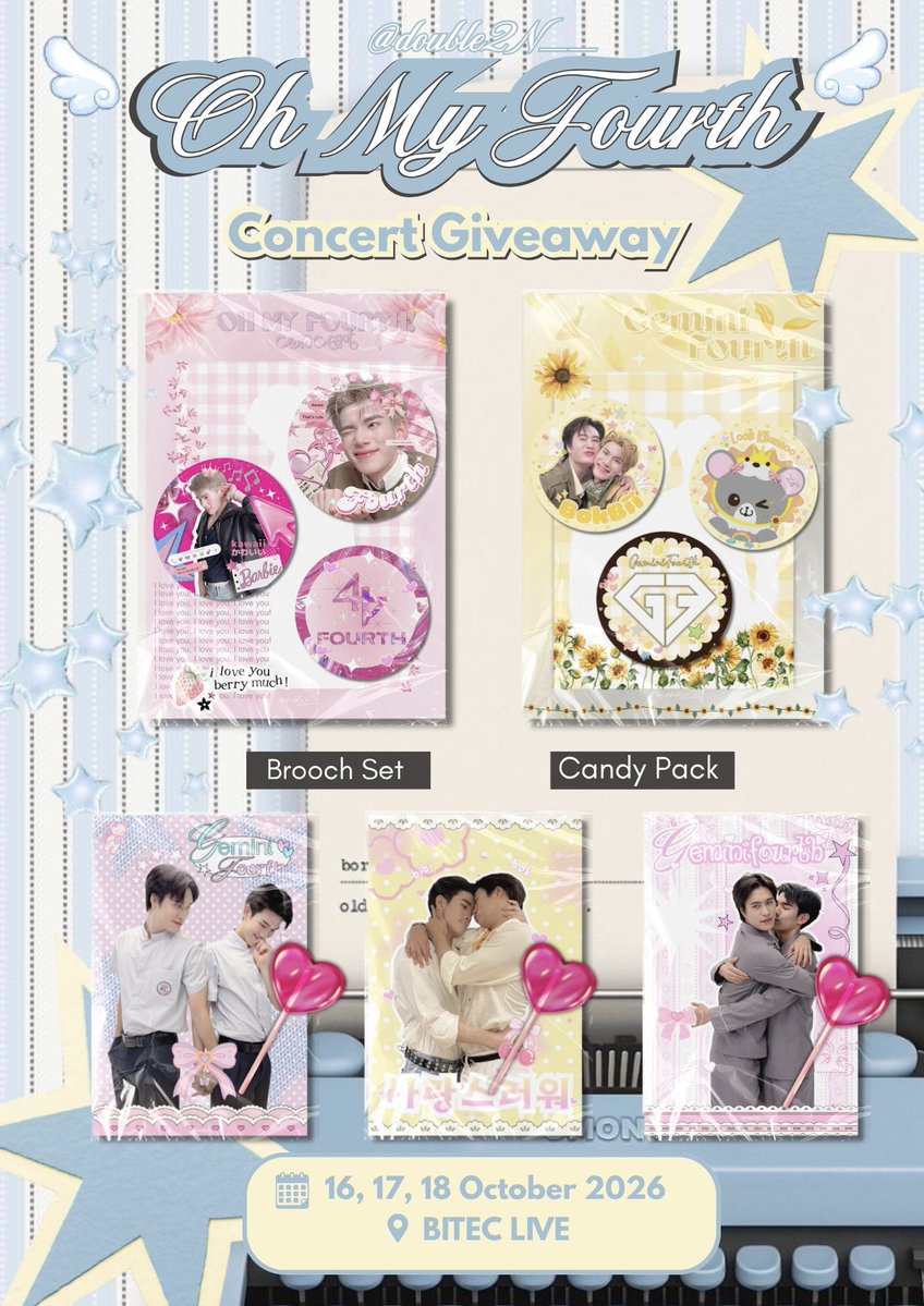 double2N__'s tweet photo. 🌻 GIVEAWAY 🌻
♡ OH MY FOURTH CONCERT ♡
🗓 16 • 17 • 18 OCT 2026
📍 BITEC LIVE

♡ pls kindly rt &amp; join ♡

See Youuu everyone!! 🍀🌻

#FourthConcert #Fourthnattawat #โฟร์ทณัฐวรรธน์ https://t.co/pMuofv1DW1