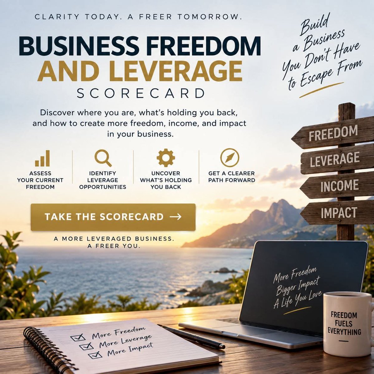 BEingAlohi's tweet photo. Take the Business Freedom + Leverage Scorecard and find out where you are now.

Comment FREEDOM and I’ll send it to you. 🌺 https://t.co/oW1h300nbI