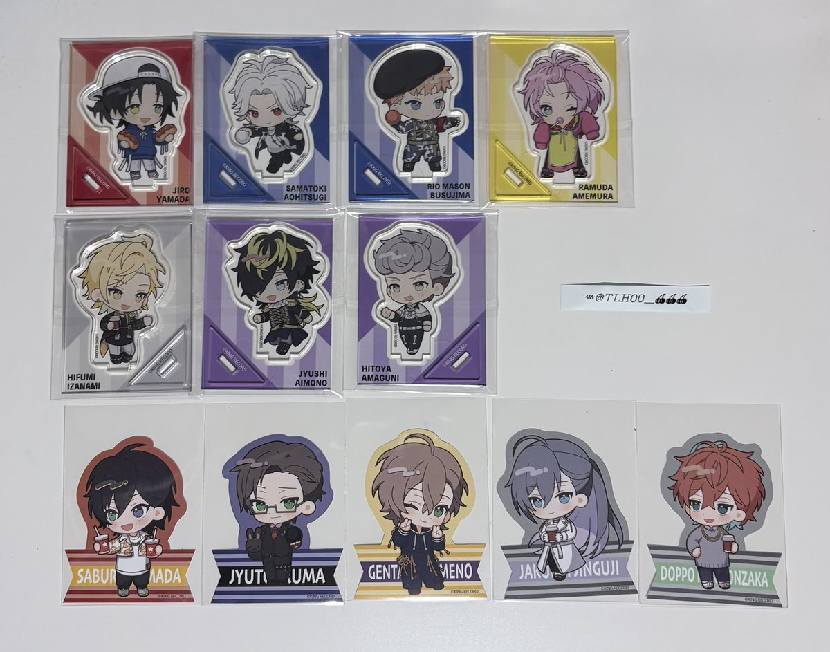 tlh00__'s tweet photo. 【交換】ヒプノシスマイク　ヒプマイ　コスモワールド　特典

【譲】
一郎 二郎 三郎 左馬刻 銃兎 理鶯 乱数 幻太郎 寂雷 一二三 十四 獄

【求】
ステッカー：左馬刻 簓
ミニアクスタ：銃兎＞定価
ミニゲーム特典：簓 盧笙
物販特典：左馬刻 簓

郵送または都内手渡し
お気軽にお声掛けください🕊️ https://t.co/UaD2BgJr1h