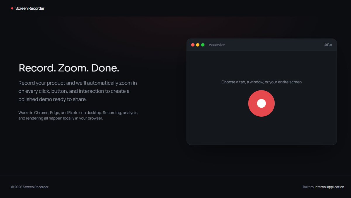 ankitkac's tweet photo. Day 1

Shipped a screen recorder for SaaS demos.

It records your screen and auto-zooms on clicks so the demo looks cleaner.

https://t.co/KjCAuvfZnU https://t.co/CxAiokfErb