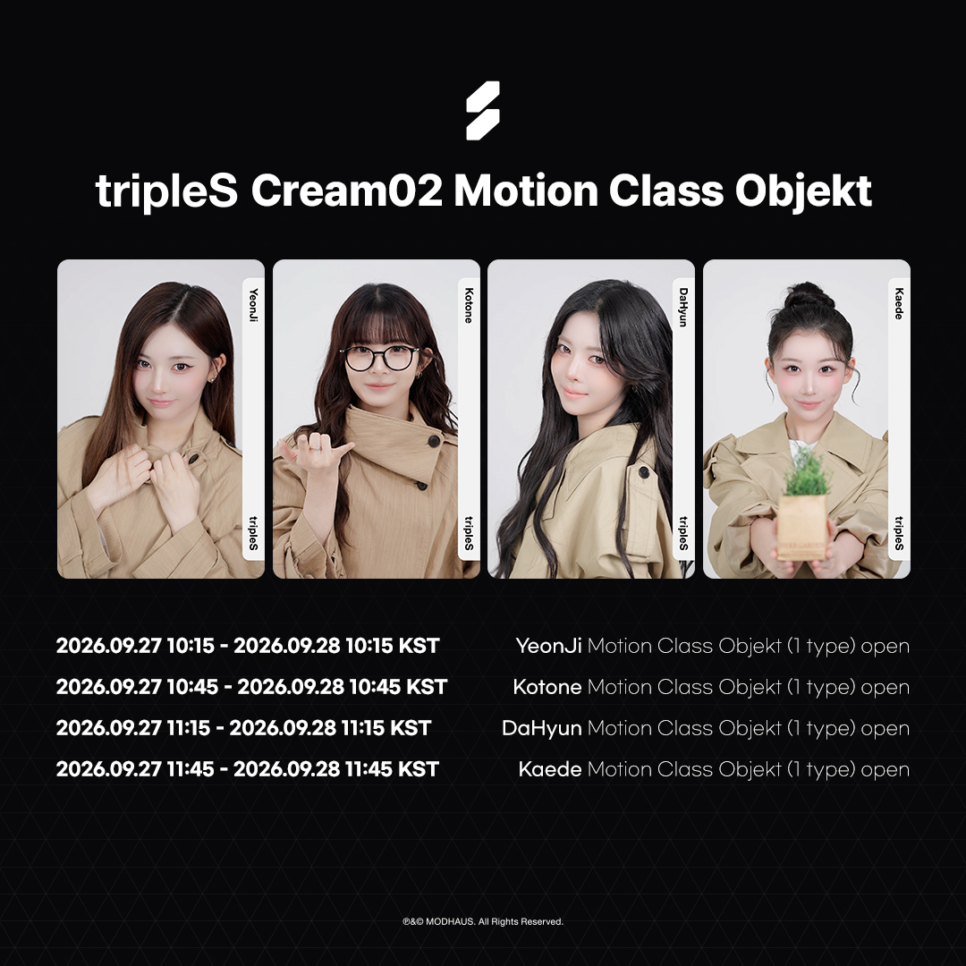 triplescosmos's tweet photo. tripleS
Motion Class Objekt
Cream02 3rd Edition

Day4

📆 Schedule
2026.09.27 10:15 ~ 2026.09.28 11:45 KST

Check out in <COSMO : the Gate>
🔗https://t.co/UPqt9CwaQy

#tripleS #트리플에스 https://t.co/t1iouzlix6