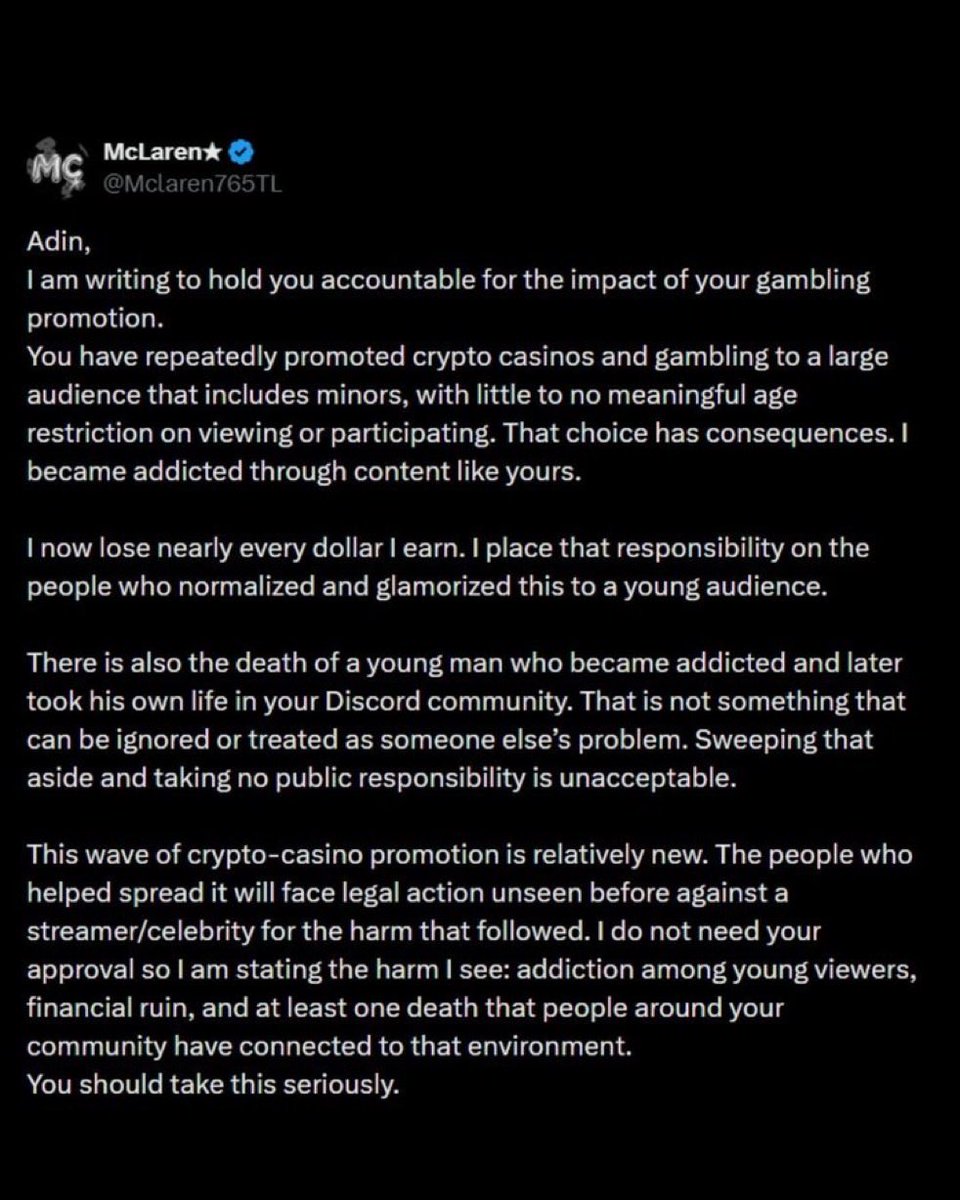 chargeyyvip's tweet photo. We really got people folding. 

I will never fold and will bot stop until Adin Ross publicly takes some responsibility. I am a massive advocate of men’s mental health and this really hurts that I was such good friends with adin man. 

@adinross address it. https://t.co/CMC40DRSTa