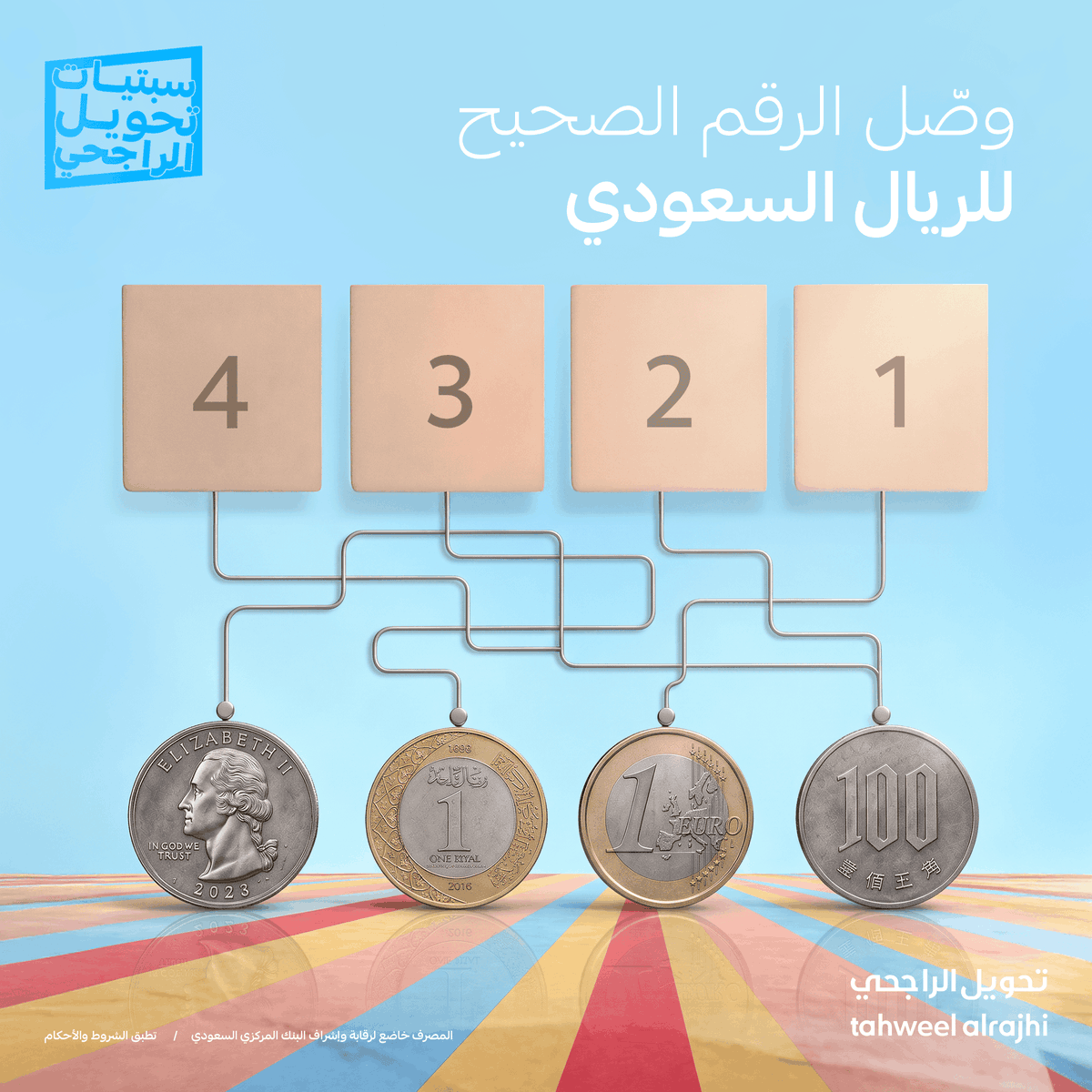 tahweelalrajhi's tweet photo. ماهو الرقم الصحيح الذي يوصّل للريال السعودي؟ 🇸🇦

شاركنا الإجابة في التعليقات مع هاشتاق #سبتيات_تحويل_الراجحي وادخل السحب العشوائي على 5 ساعات "Huawei Watch Fit 4" موزّعة على 5 فائزين 🤩🩵

ولا تنسى 👇
✅ تتابعنا
🔁 إعادة نشر
👍 لايك

الشروط والأحكام: https://t.co/FjQjGsAHN0

Which of these currencies is the Saudi Riyal? 🇸🇦

Share your answer in the comments below, with the hashtag #سبتيات_تحويل_الراجحي and enter the draw for a chance to win 5 “Huawei Watch Fit 4” for 5 winners! 🤩🩵

don’t forget 👇
✅ Follow us
🔁 Repost
👍 Like

Terms and Conditions: https://t.co/npdPoOhsk3