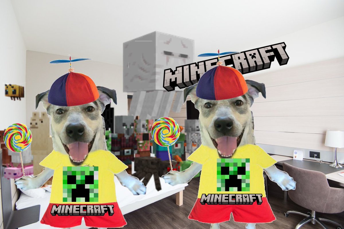 venbies's tweet photo. me and bro rocking up to the Minecraft hotel https://t.co/FdOlUbH3Ep