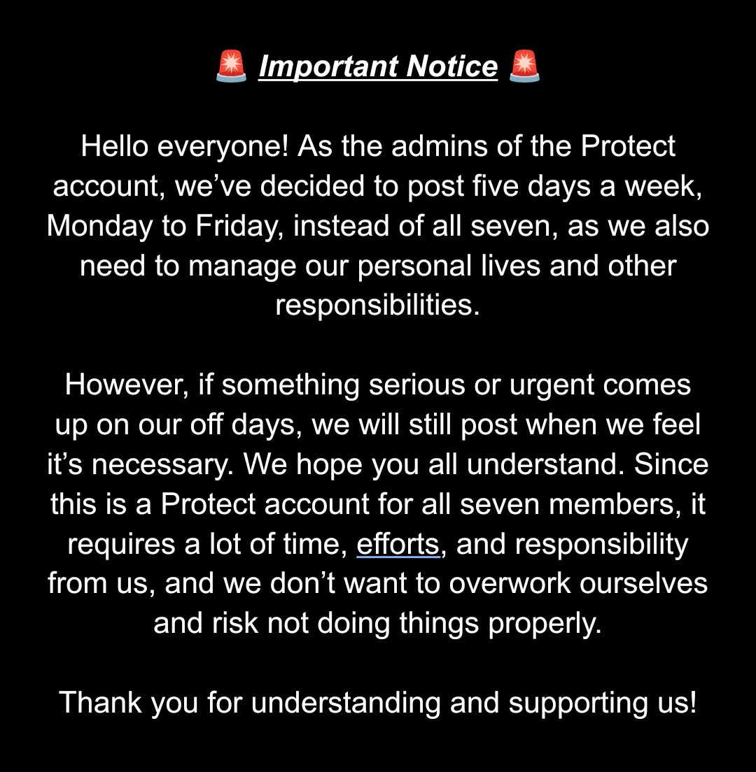 BTSPROTECT07's tweet photo. 🚨 ADMIN UPDATE  NEW POSTING SCHEDULE 🚨

Please read the following update regarding our new posting schedule. This is a decision made by the admins, and we ask everyone to respect and understand it. https://t.co/6oVW6ioOMo