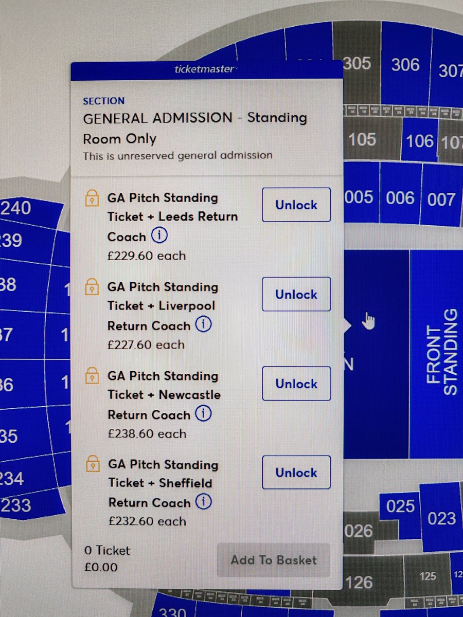 Kuari1972's tweet photo. @Pseudomissy Sorry to dissapoint you but you ain't going to find a ticket under £200..just been on and there's no way im paying that.. All general admission gone https://t.co/lRxeYyfrNz