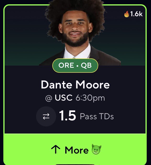 MikeBPicks's tweet photo. PRIZEPICKS CFB POTD 🏈🔥

DANTE MOORE “O” 1.5 PASS TDS

CHECK REPLIES FOR WHY ⬇️ https://t.co/uHtD63Y4bY