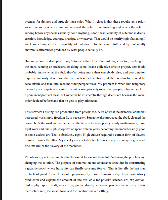 emptyblankspace's tweet photo. @Tomasuenim Sorry, I tried to keep it short, but given how much weight the last man has for me, it turned into a full essay I may even develop into a proper one for my Substack. My response in screenshots xd (part 1): https://t.co/BpKswL2SIo