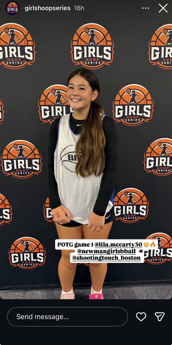 LilaMcCarty30's tweet photo. Thank you for a great event and POTG recognition at the Frosh/Soph Elite 75 Showcase @GirlsHoopSeries @ShootingTouchMA @Newmangbball https://t.co/9Gpuaejaed