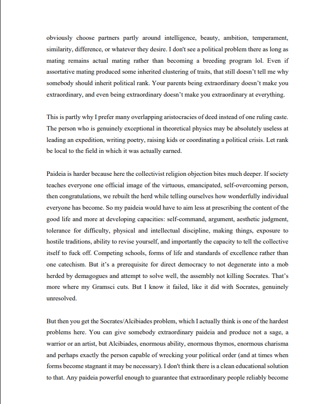emptyblankspace's tweet photo. @Tomasuenim Sorry, I tried to keep it short, but given how much weight the last man has for me, it turned into a full essay I may even develop into a proper one for my Substack. My response in screenshots xd (part 1): https://t.co/BpKswL2SIo