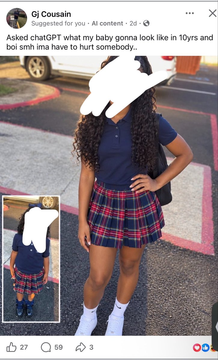 cheatonhimplz's tweet photo. you take a picture of your kindergartners first day of school and the ape brained  waste of oxygen moid you birthed her for decided to generate a picture of her older to assess how attractive he thinks she’ll be. https://t.co/KsuwvAInp7