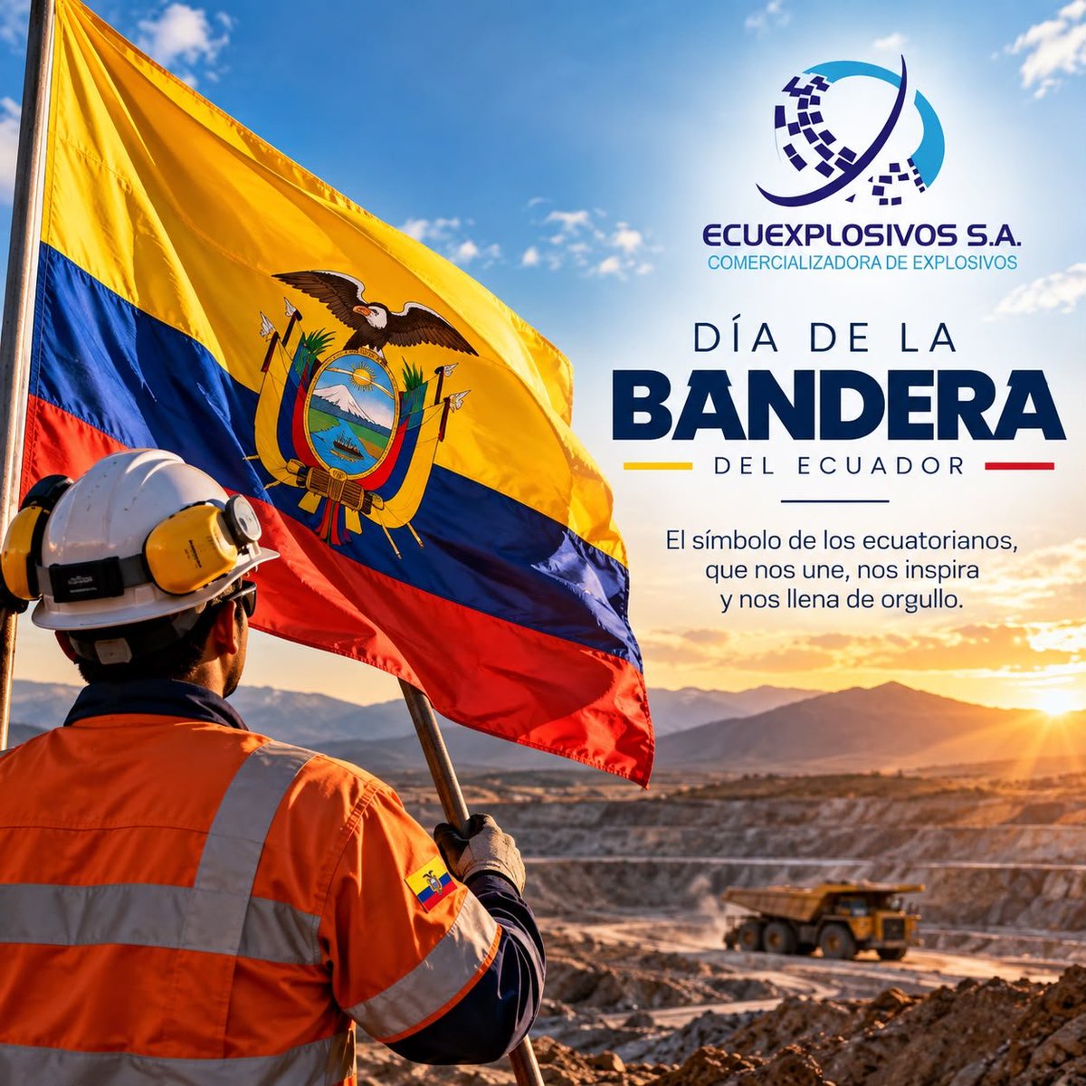 ecuexplosivos's tweet photo. 🇪🇨 Nuestra bandera, símbolo de orgullo, identidad y unidad.
Hoy rendimos homenaje al emblema que representa a todos los ecuatorianos y nos inspira a seguir construyendo país.
¡Honor y lealtad a nuestra bandera! 🇪🇨
#DíaDeLaBandera #Ecuador #Ecuexplosivos #OrgulloEcuatoriano https://t.co/k5RtmrQibb