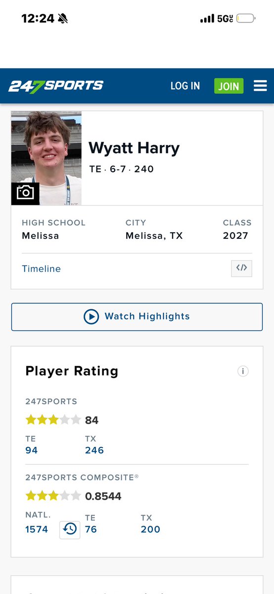 wyatt_harr62189's tweet photo. #AGTG thank you @espn for rating me the 24th best Y-TE in the country and  thank you @dctf for ranking me 3rd in TEXAS. Also thank you @247Sports for the star rating and @RivalsHS for the star rating!!! 
@MattNally1 @MCardsRecruits @FootballMelissa @coachham9 @CoachTScoggin https://t.co/bEWAgZH2pw