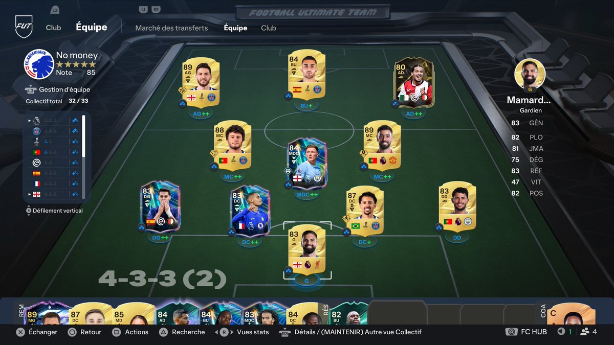 n_dnvr's tweet photo. @TwinsFifaHD Salut les twins, voici mon équipe. J’ai actuellement 70k de côté et il me reste 150 jetons à bosser pour prendre sois valencia ou richards à droite car je pense que un latéral droit peut tenir plus longtemps dans le jeu que certain autres postes. https://t.co/7bSAkDTH0l