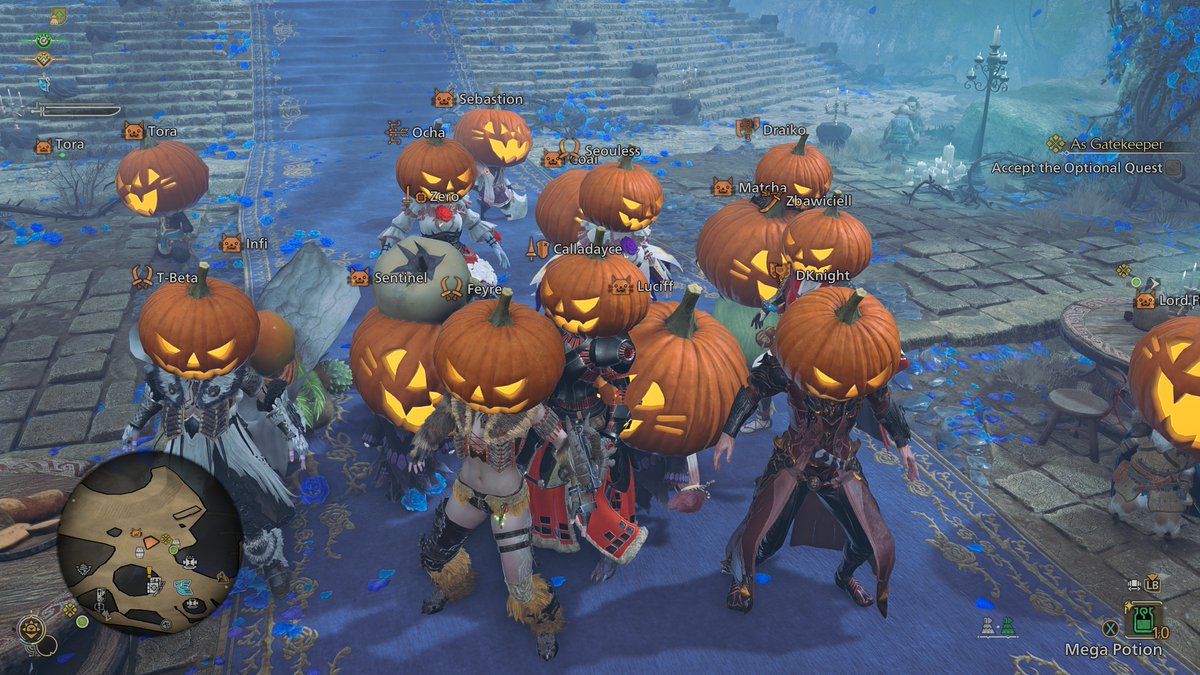 FeyreMiari's tweet photo. I finally reached the community hub section in monhun and they had a party waiting for me 🥹

Look how stupid and fun we are! This has been such a sweet, welcoming community and looking forward to continuing my monster farming next week!

Daisuki Dayo~
🎃🎃🎃🎃🎃🎃🎃 https://t.co/neelsa1Ok1
