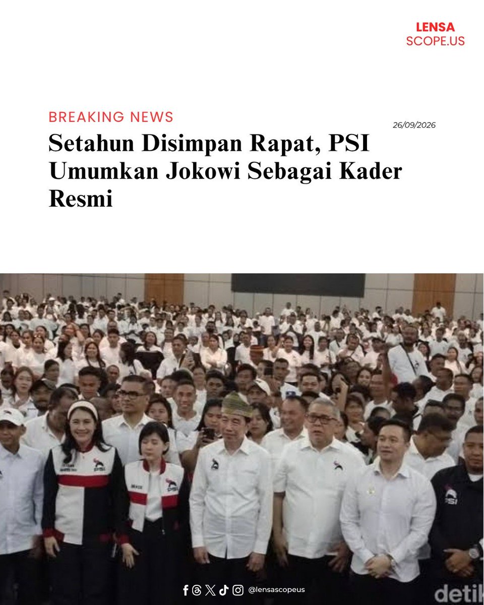 Lensa_scopeus's tweet photo. Teka-teki status politik mantan presiden Joko Widodo. Dalam acara Rakorda di Bandung, Jokowi memamerkan Kartu Tanda Anggota (KTA) miliknya yang ternyata sudah terbit sejak Oktober 2025 lalu.

#jokowi #jagaindonesia #DAZNF1 https://t.co/VQX7EaYR89