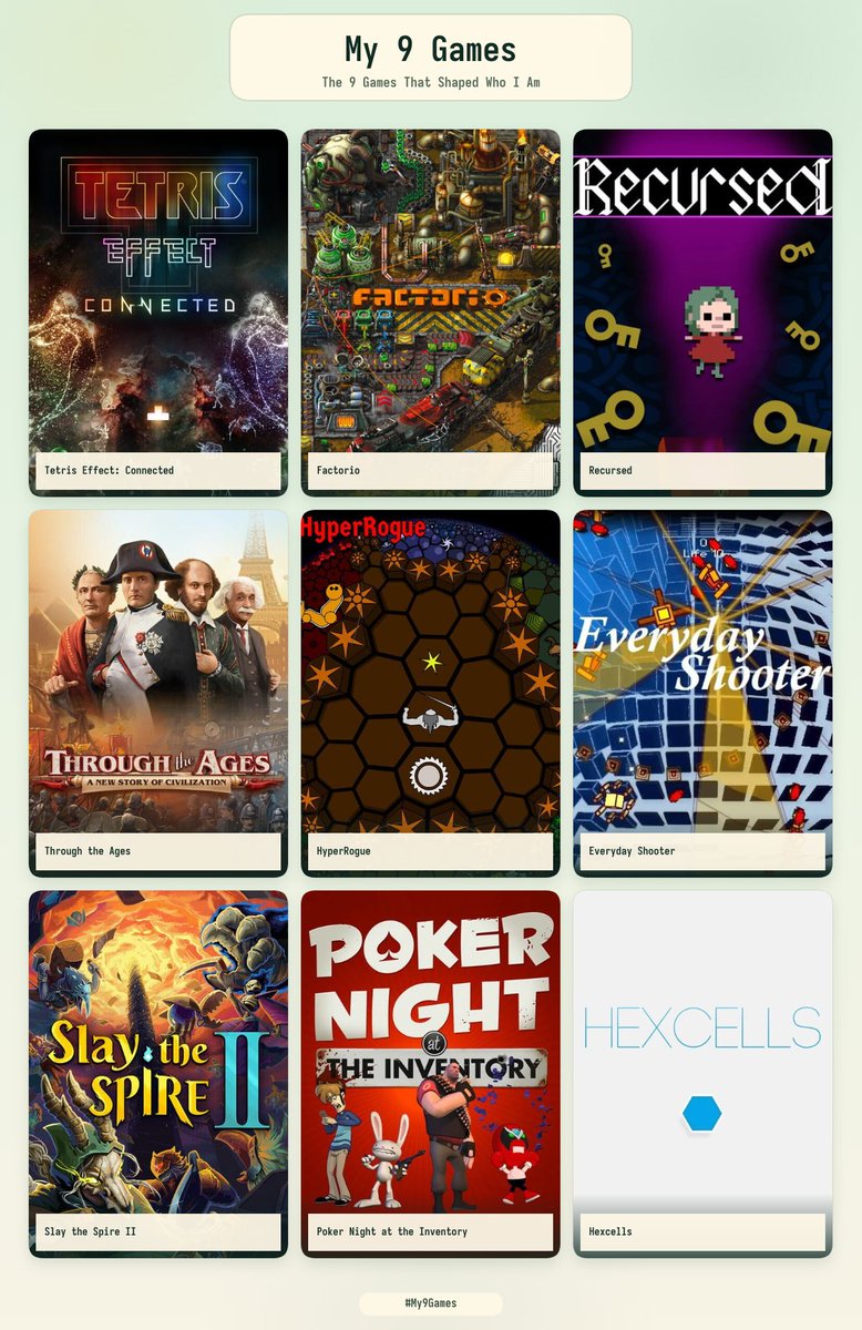 0utloop's tweet photo. My 9 games #My9Games https://t.co/ncyxzCMkWu https://t.co/hotAlStUPy