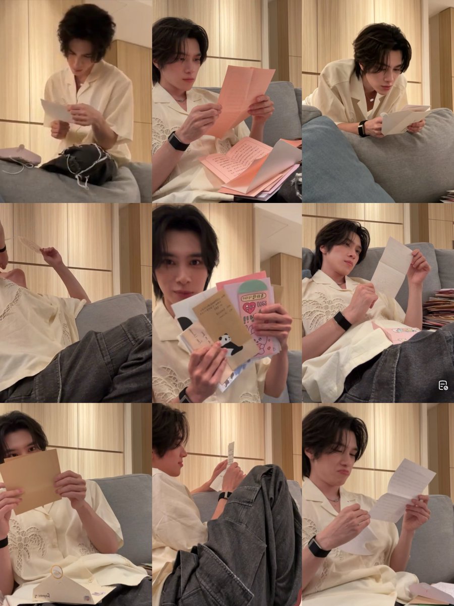 smoldejuns's tweet photo. for a record FOUR HOURS straight, hendery meticulously read through each and every single birthday event fan letter, silently, through tears, through smiles...

he started a livestream because he had a thought to document this emotional and special moment for himself... for a future memory to look back on, and to also share this with fans 🥹 oh hendery you are so SWEET 😭💗