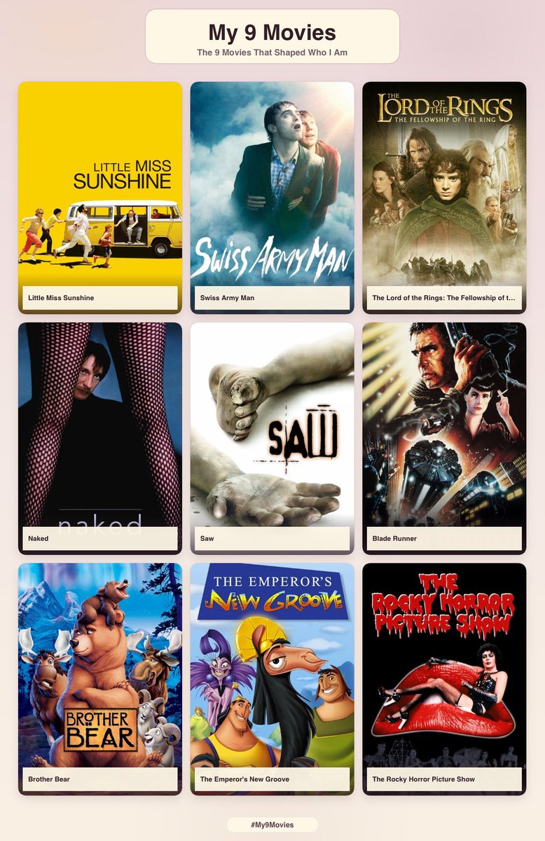 eternalcain's tweet photo. 9 movies that shaped who i am https://t.co/LfmNE6mO3B