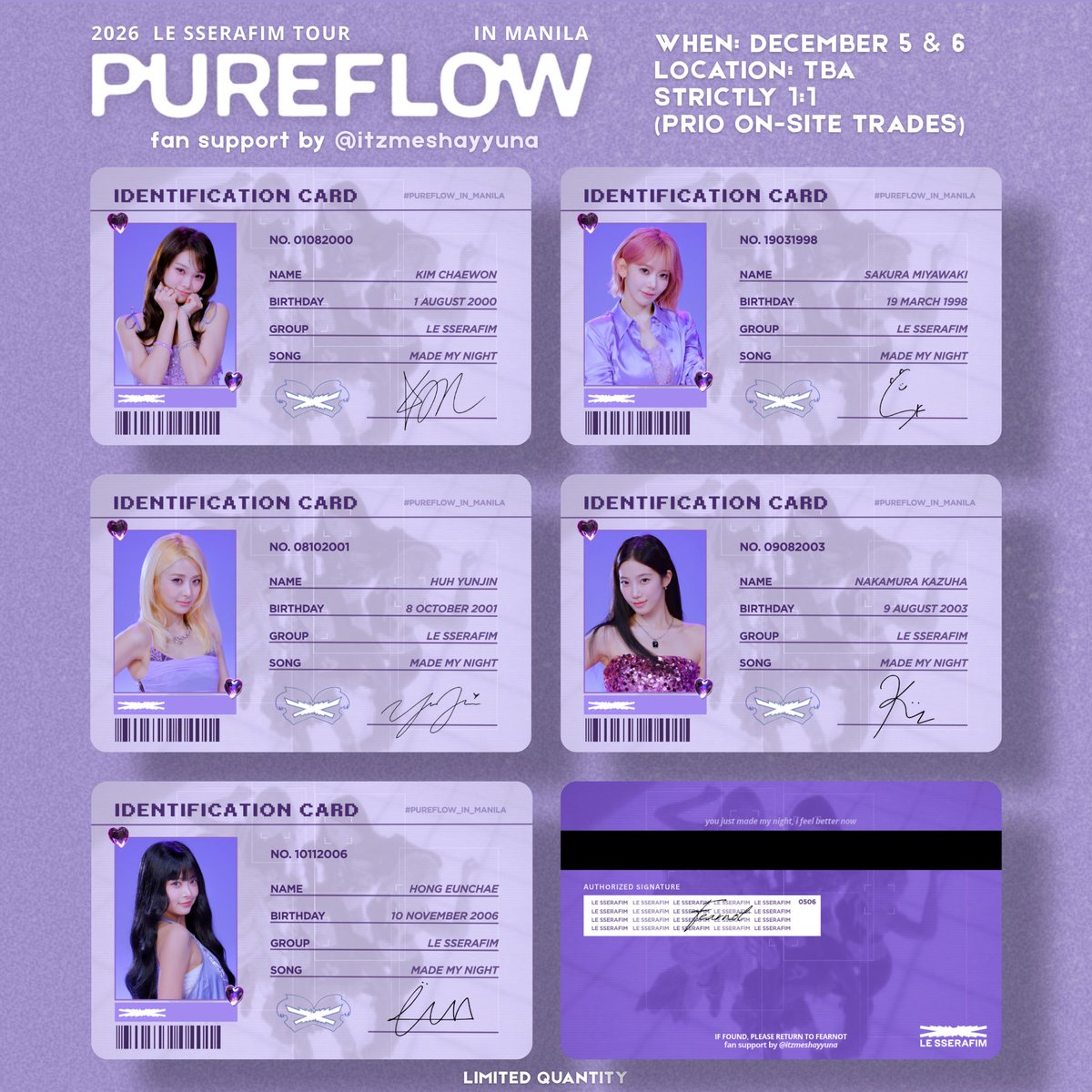 itzmeshayyuna's tweet photo. ✧˖° PUREFLOW IN MANILA FOR D1 &amp; D2 ✧˖°
fan support by: @itzmeshayyuna
— mmn ver.

• like and rt (follow is optional) 
• prio on-site trades
• must show proof to claim 
• time &amp; place: tba 

see you filonots~

#LE_SSERAFIM
#PUREFLOW_IN_MANILA
#LESSERAFIM_IN_MANILA https://t.co/rVOXKOMpW6
