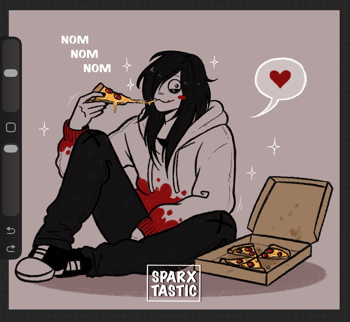 SPARXTASTIC's tweet photo. Jeff doodle from last night! 🍕♥️
#jeffthekiller #creepypasta https://t.co/IbKkMbB4d5