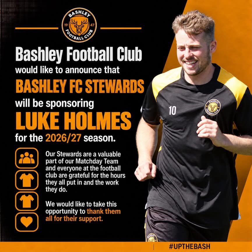 BashleyFootball's tweet photo. Congratulations to today’s Man of the Match LUKE HOLMES 👏

Luke is kindly sponsored by our Bashley FC Matchday Stewards.

Well done Luke !

#UpTheBash #WeAreBashley https://t.co/MeTRaI4pHG