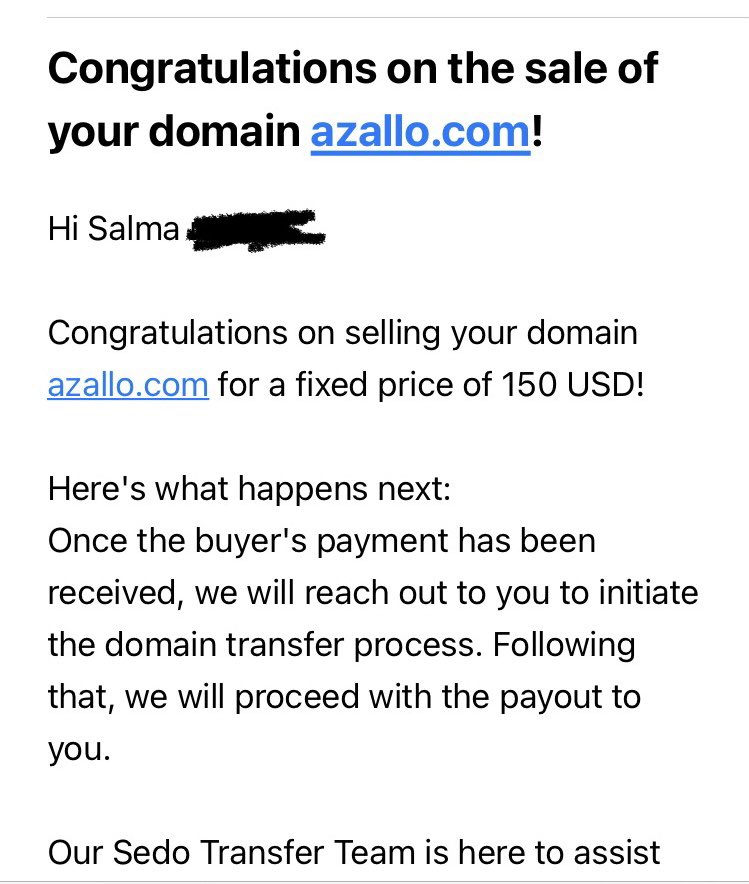 Cherrydomains's tweet photo. A small @Sedo sale 💌

Hold time :2 months 

Thank you @KehelAyyoub @Sedo 

@NameBio 

#domainsales #domaining #domainnames https://t.co/pDl47hoZge