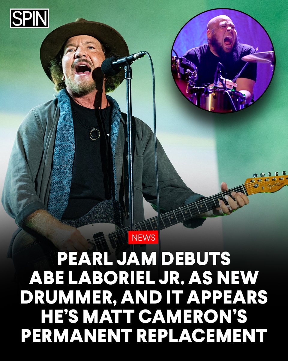 SPIN's tweet photo. Pearl Jam made a surprise appearance during Eddie Vedder’s billed solo set last night at his Ohana festival in Dana Point, CA. The band introduced longtime Paul McCartney drummer Abe Laboriel Jr. behind the kit.
Get more details about the show here: https://t.co/1t46OT8egP https://t.co/GB2y32dTzd