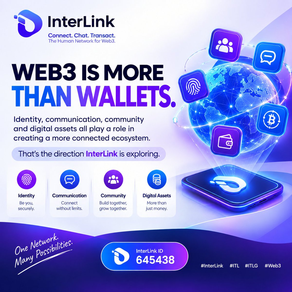 Cryptoafricans's tweet photo. 🌐 Web3 is more than wallets.
Identity, communication, community and digital assets all play a role in creating a more connected ecosystem.
That’s the direction InterLink is exploring.
ID: 645438
#InterLink #ITL #ITLG #Web3 https://t.co/izsx8XnjJm