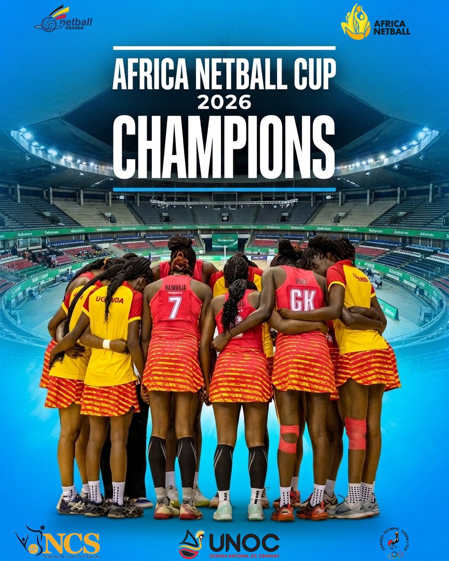 UgandaNetball's tweet photo. Your 2026 Africa Netball Cup Champions  🖤💛❤️ #SheCranes #NetballUganda #Flyhigh #AfricanChampions https://t.co/b7xuyEkprA