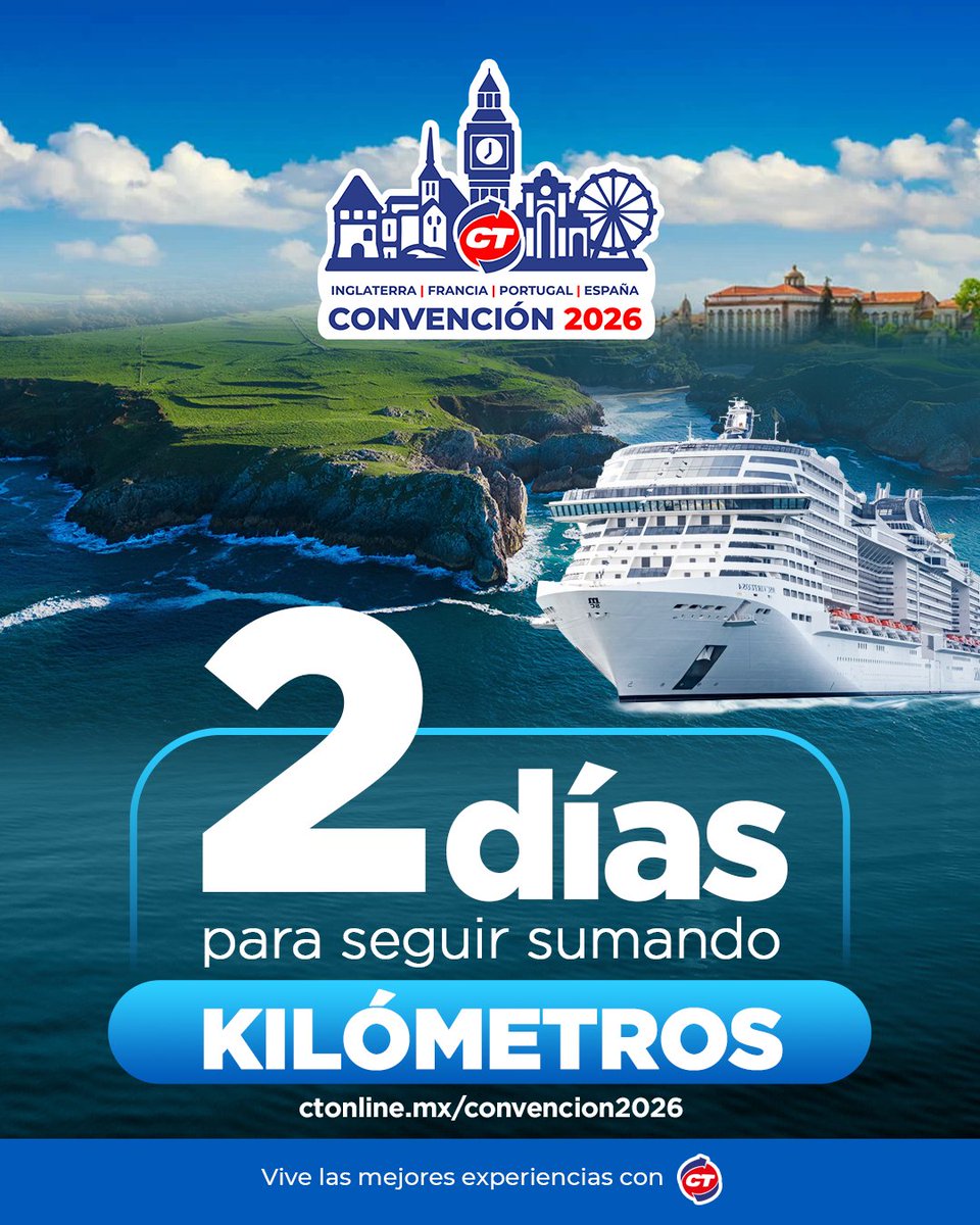 CTInternacional's tweet photo. Solo quedan 2 días 📅 para acumular kilómetros ⛴ y ganar un boleto 🎫 para esta espectacular experiencia.

¡No te quedes fuera!, recorre con nosotros las Maravillas del Atlántico Norte 🇬🇧 a bordo del espectacular MSC Virtuosa.

🌐 https://t.co/lw6k2A1YOX https://t.co/mUidbsd5aI