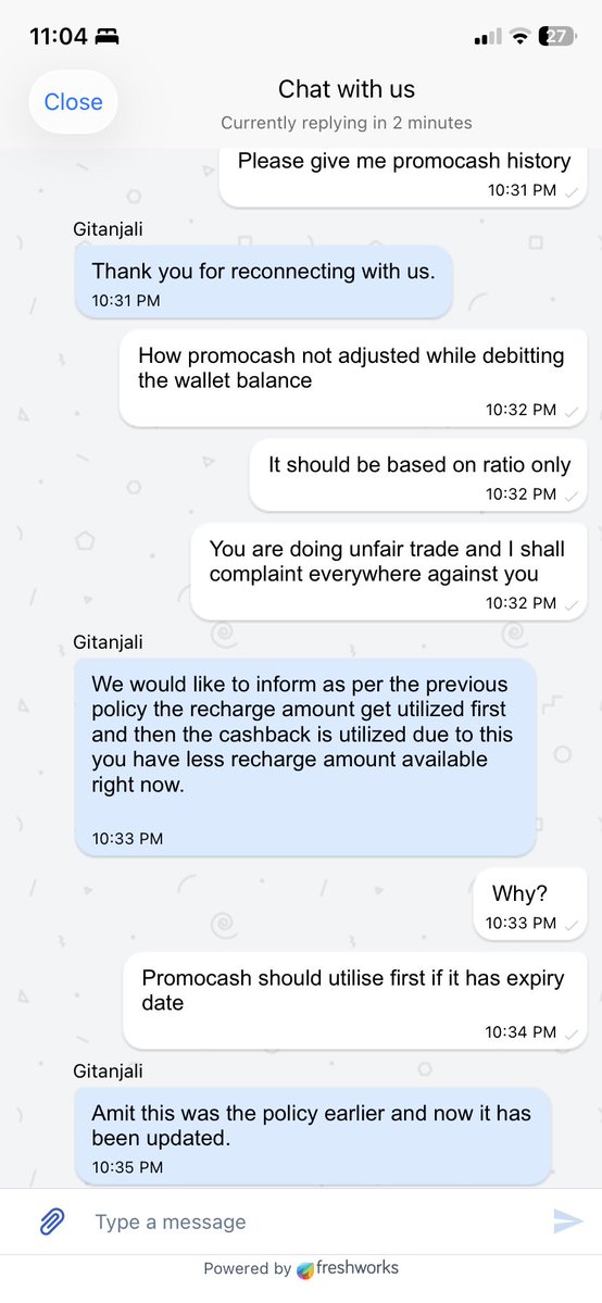 amitagarwal4u's tweet photo. @AnantVGoel Please stop doing unfair trade practice in handpickd. In order history of wallet balance of 1 year, promo cash was not utilised and suddenly changing policy mentioning all promo cash would be expired.
@ConsumersCourt @consumercourtin
#handpickd #unfairtrade https://t.co/dGjPhc6nvj