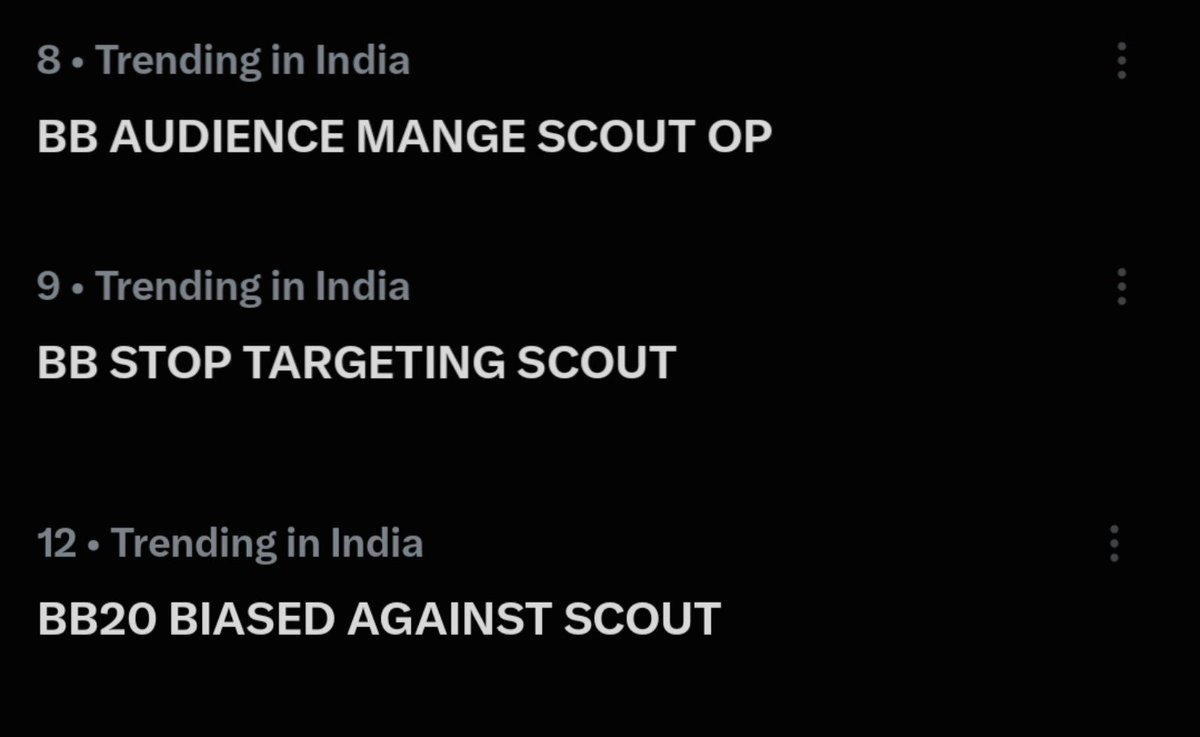18xk18's tweet photo. THAT’S THE POWER OF SCOUT ARMY. 

One voice becomes a trend, and the whole audience starts speaking. 

BB20 BIASED AGAINST SCOUT
BB AUDIENCE MANGE SCOUT OP
BB STOP TARGETING SCOUT https://t.co/28IuvBVrLb