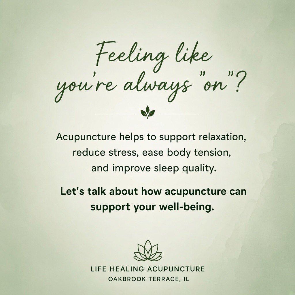 drkevintangeros's tweet photo. Ever feel like you’re always “on?” Always thinking, doing, solving, or worrying?

Your body may be telling you it’s time to slow down.

Acupuncture can support relaxation, ease tension, and help your nervous system find more balance. 🌿

#Acupuncture #Stress #Anxiety https://t.co/M7BqEzrpCE
