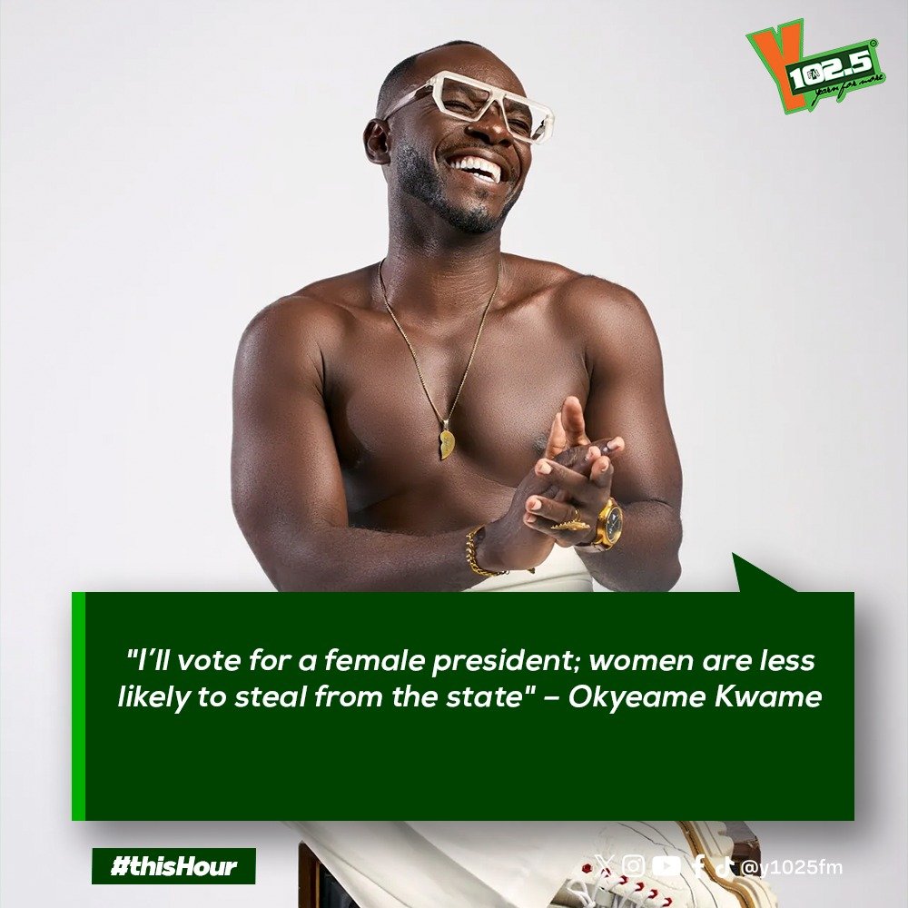 y1025fm's tweet photo. . @Okyeamekwame prefers a female President because...

#YfmGhana #fypシ゚ #ThisHourOnY https://t.co/ZSh5Dl25us
