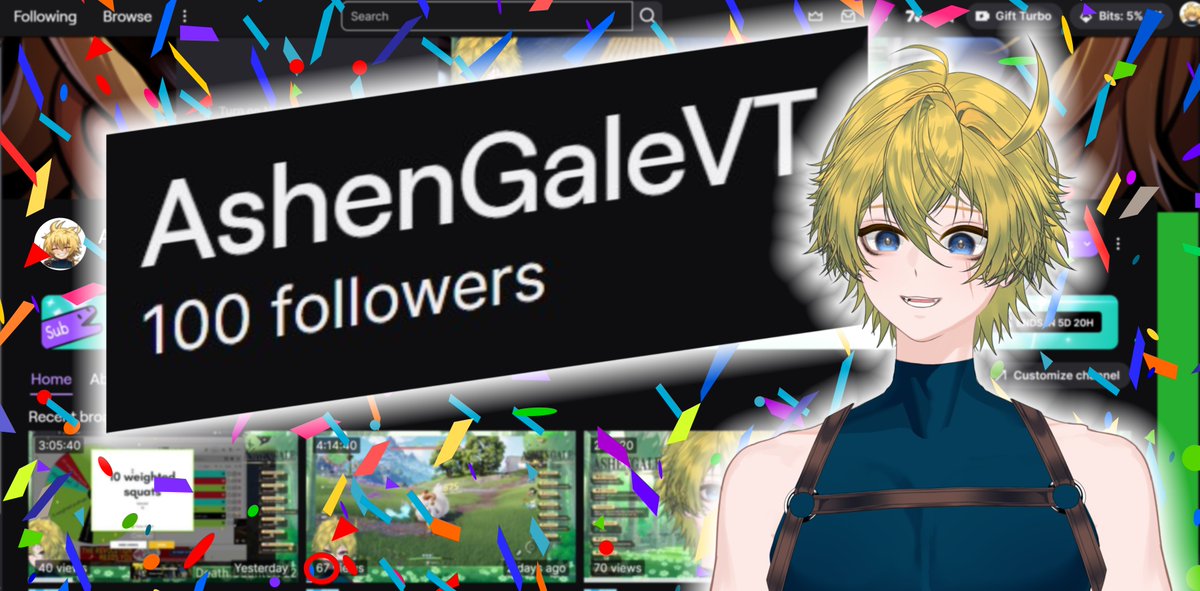 AshengaleVT's tweet photo. ✨Finally reached the 100 followers milestone~!!! 😁
I'd like to thank the regulars in chat keeping me going! 💚

I cant wait to continue streaming! ❤️ Being a #Vtuber is way more fun than I ever thought it could be! I wish i started sooner! 

100 Hour stream coming soon! 🎉

🦊 https://t.co/uJaqIuL0CN
