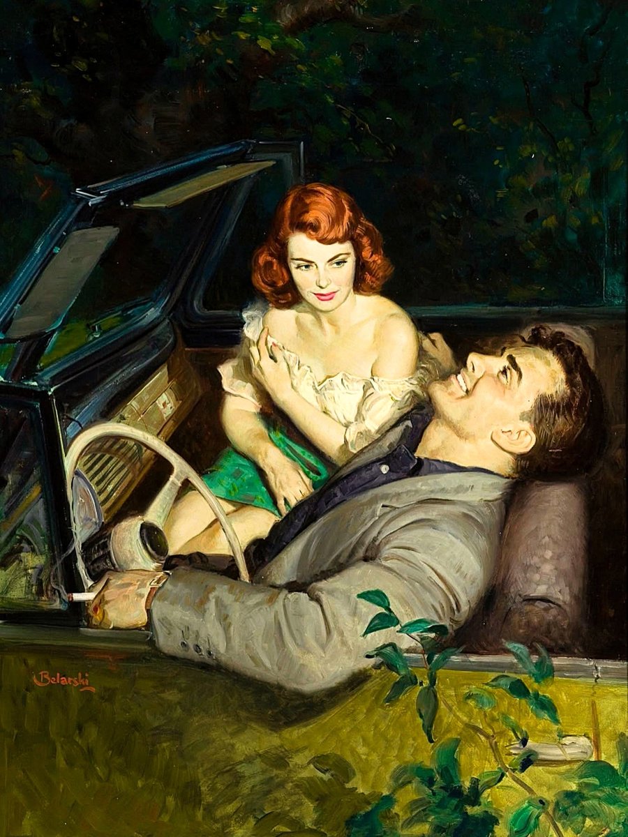 AlexandraSoro's tweet photo. "Passion Is a Woman" (1952)
By Rudolph Belarski. (1900–1983) 🖌️🌹
American painter. 
Oil on board. https://t.co/FkvyP0f4v8