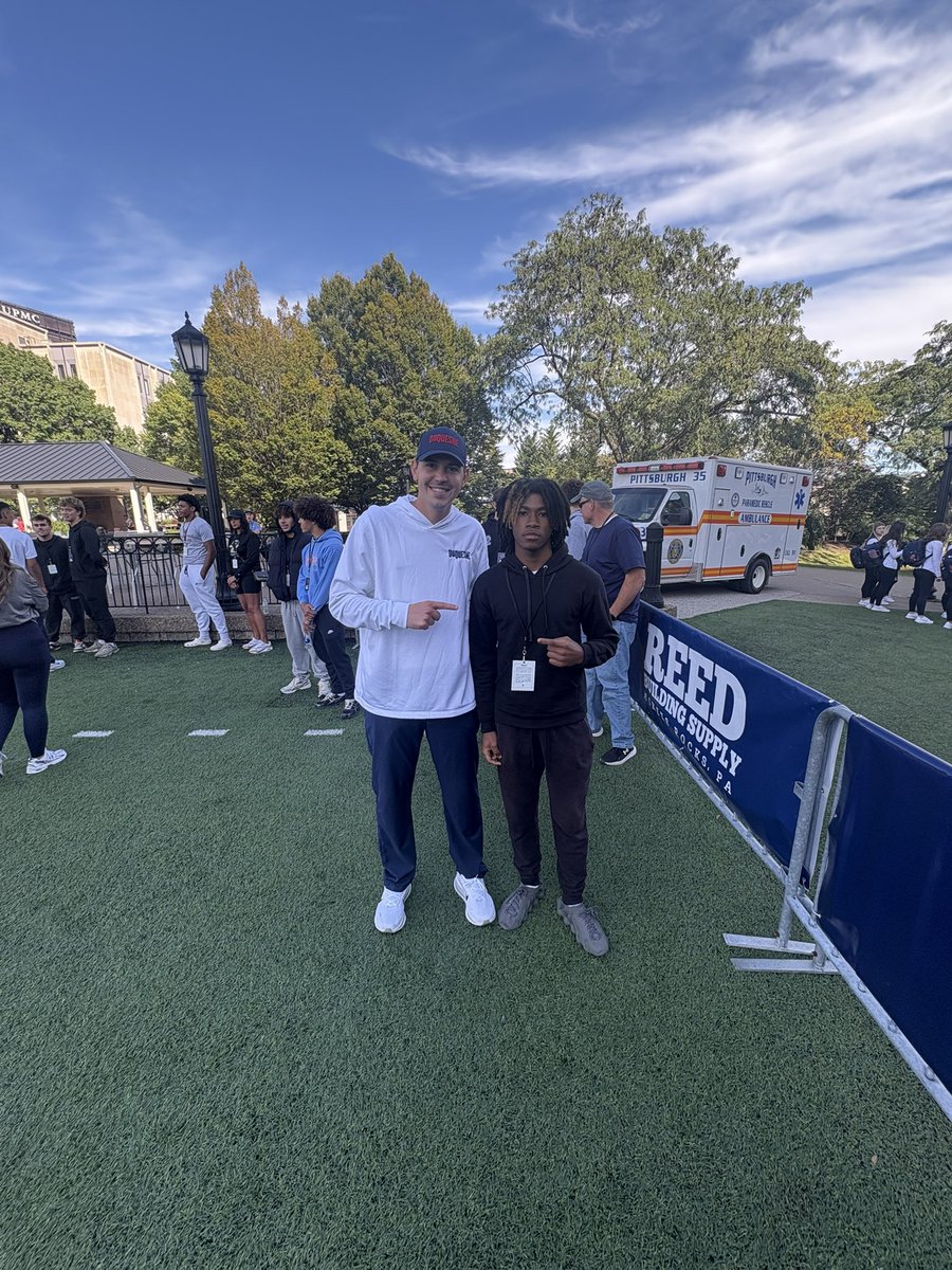 MijourReid's tweet photo. Great visit at @DuqFB today 🏈Really enjoyed being back and getting to experience the atmosphere. Thank you to the Duquesne football staff for having me  and  my Father .  @DannyWelke @CoachDoriaDuq  @rosato9 @_CoachKD @CoachAJuncaj  bunch a great guys . https://t.co/dsihQZpmga