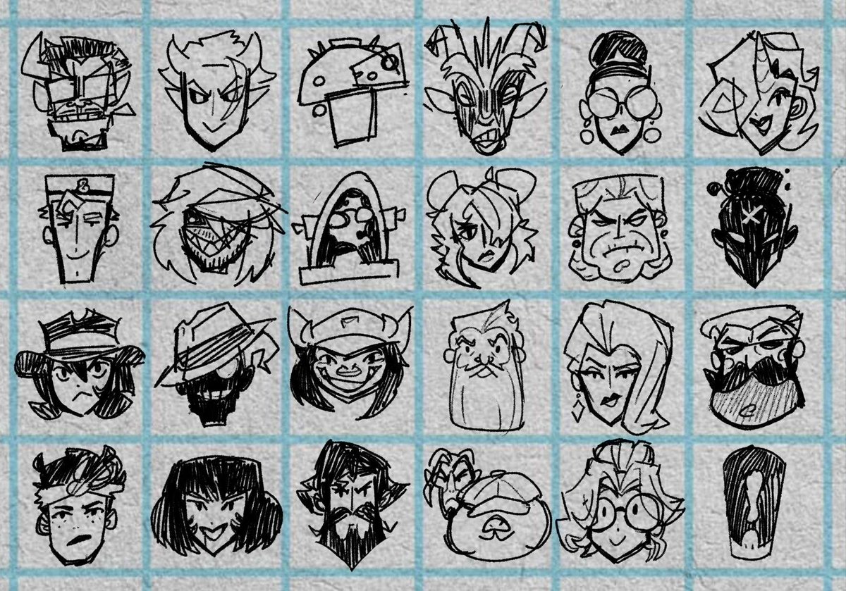 ToastyGhostey's tweet photo. New toasted minimap icon sketches (WIP). All front facing for visual unity, simplifying some features for clarity. https://t.co/2YLWA1LUw0