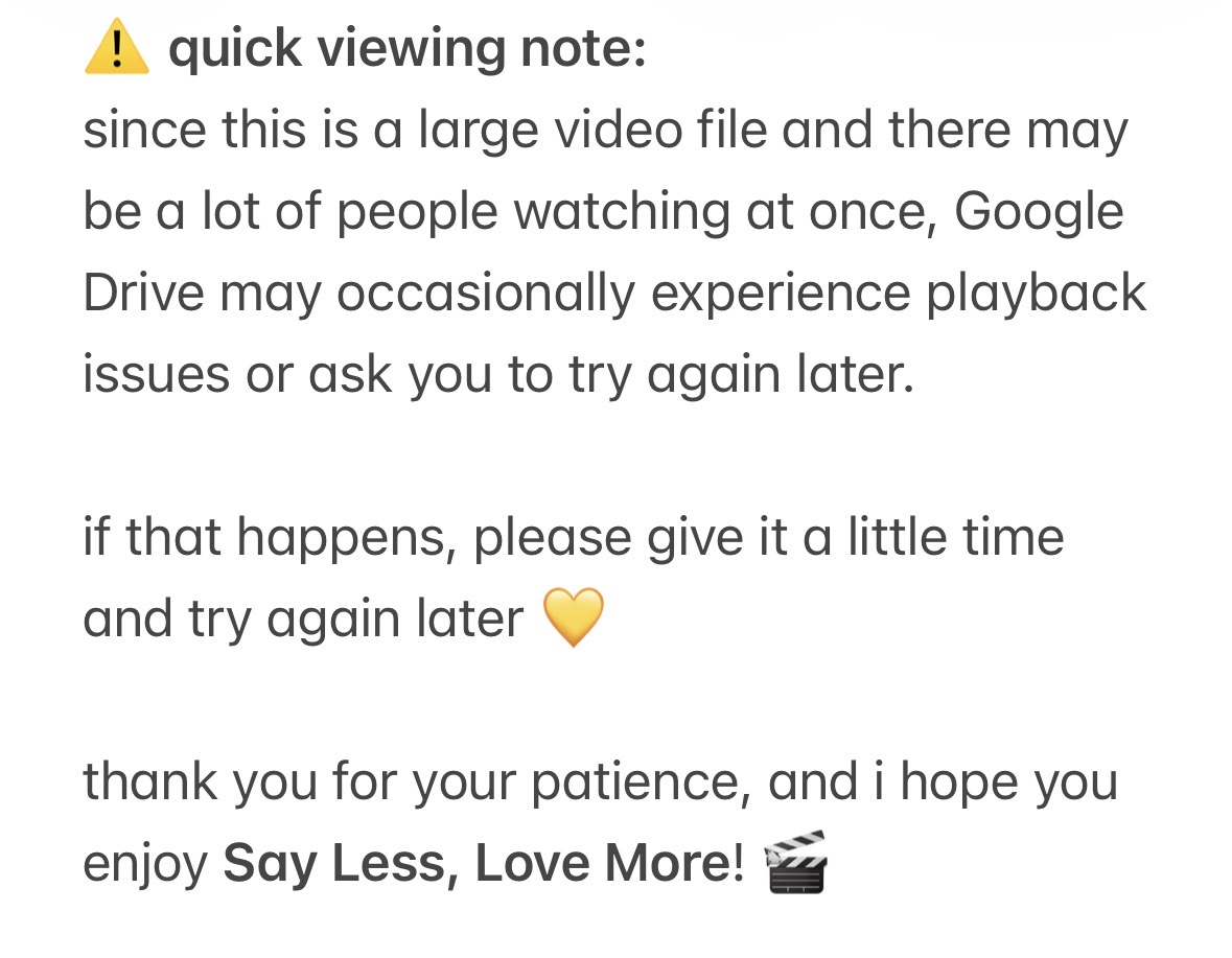 soulsofties's tweet photo. 🎬 SAY LESS, LOVE MORE — OUT NOW.
#SaylessLovemore
after weeks of editing, the full Carniya movie is finally here. 

watch the full movie here: 

https://t.co/XtJvD94LUG https://t.co/VmAkcIRDC8