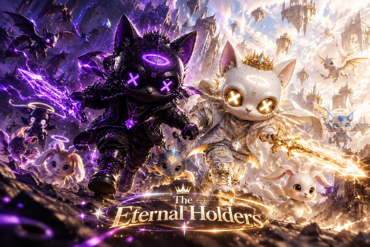 EternalHolders's tweet photo. ⚔️ Two Guardians. One mission. ♾️
When the Eternal Realm fell, Light and Shadow stood together to save its last creatures. 🖤✨
The Eternal Holders
Their story begins now.
#NFT #Rarible #NFTDrop #NFTCommunity #DigitalCollectibles #Web3 https://t.co/Qozbw0H9g8