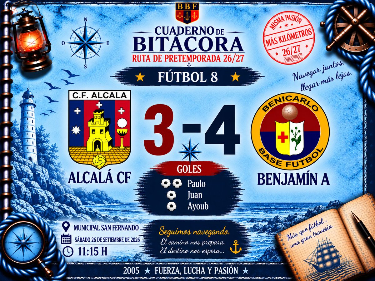benicarlobf's tweet photo. 🔴🔵 𝗥𝗨𝗧𝗔 𝗗𝗘 𝗣𝗥𝗘𝗧𝗘𝗠𝗣𝗢𝗥𝗔𝗗𝗔 26/27 · 𝗕𝗘𝗡𝗝𝗔𝗠𝗜𝗡 "𝗔"

⚓ 𝗘𝗦𝗖𝗔𝗟𝗔 03

🏟️ Sábado 26 de setiembre
📅 Municipal San Fernando
𝗔𝗟𝗖𝗔𝗟𝗔 𝗖𝗙 "𝗔" 3️⃣ 𝗕𝗘𝗡𝗝𝗔𝗠𝗜𝗡 "𝗔" 4️⃣
⚽️⚽️ Paulo
⚽️ Juan
⚽️ Ayoub https://t.co/0snBAKOt5U