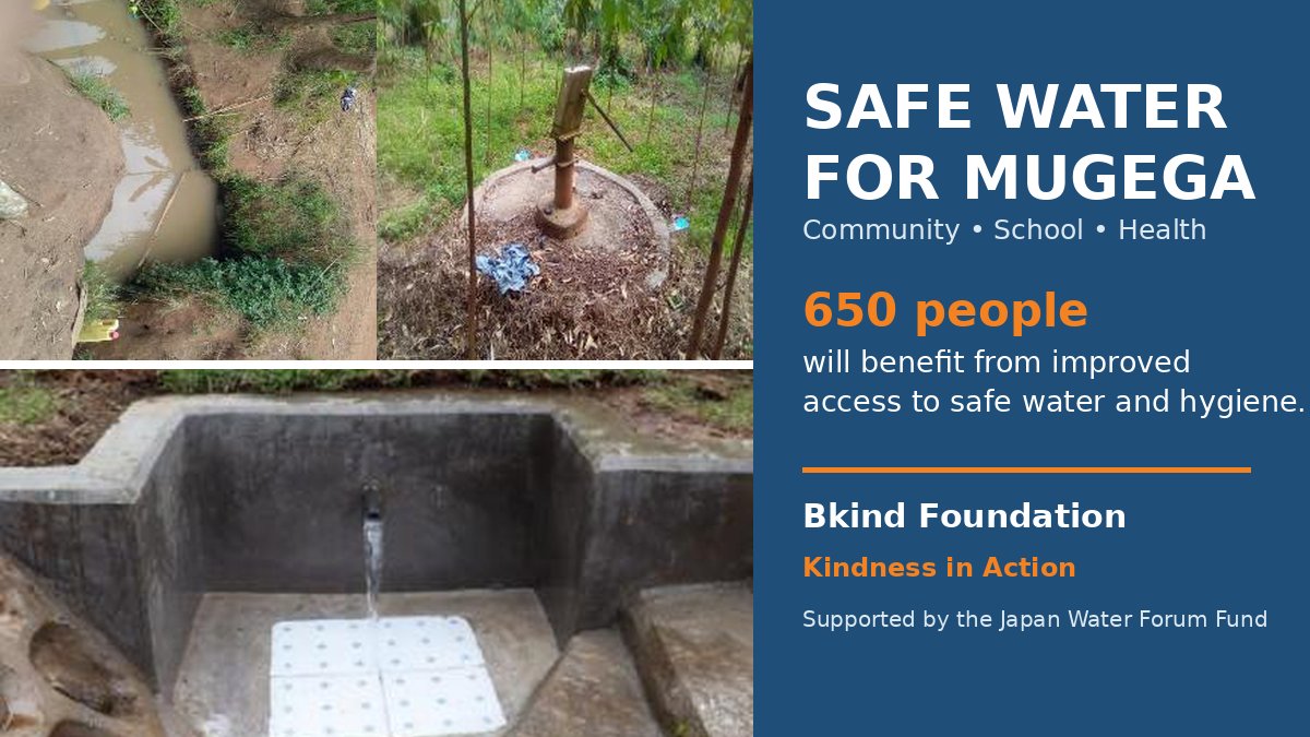 BkindFoundation's tweet photo. 💧 Safe. Stronger communities. 🇺🇬🇯🇵
With support from the Japan Water Forum (JWF) Fund, Bkind Foundation is improving access to safe water and hygiene for 650 people in Mugega, Kyegegwa Uganda.
🚰 Borehole
 💧 Protected spring
 🌧️ 2,000L rainwater tank
#JWF #BkindFoundation #WASH https://t.co/Pt278Lx9O7