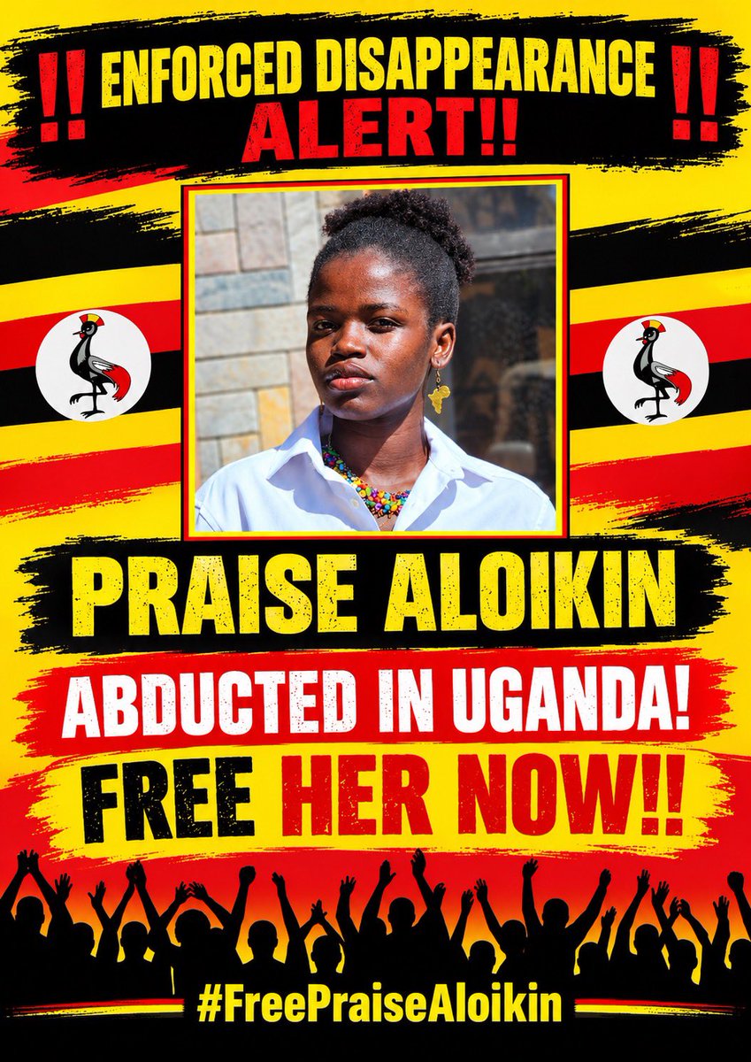 AfricansRising's tweet photo. FREE PRAISE ALOIKIN!

We are calling for the immediate and unconditional release of Praise Aloikin, who was reportedly abducted in Uganda. 

We demand her safe return to her family and loved ones. Abductions must not be normalised.

Release Praise Aloikin. Bring her home safely.

#FreePraiseAloikin #ReleasePraiseAloikin #BringHerHome #EndAbductions #panafricansolidarity
