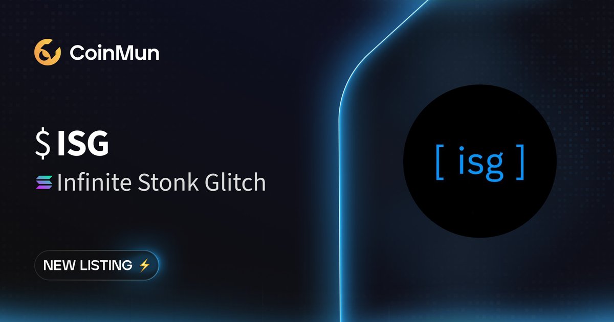 coinmun's tweet photo. ⚡️ New Listing @infinitestonk ⚡️

$ISG Infinite Stonk Glitch is now listed on CoinMun.

Market Cap: $85,709

🚀 Discover here: https://t.co/dk5iym6v0l

#NewListing #CoinMun #Solana #Crypto https://t.co/SNIVZTgFbp