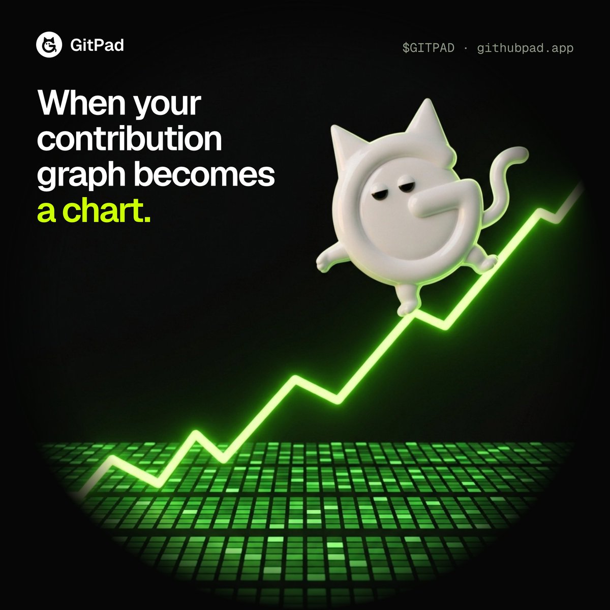 githubpad's tweet photo. POV: your GitHub contribution graph just became a chart.

$GITPAD · https://t.co/Ga9yn0Eb5o https://t.co/lqV3BVFWza